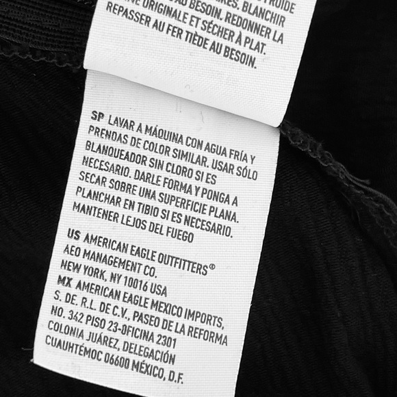 AMERICAN EAGLE OUTFITTERS tie front long sleeve SOLID BLACK Versatile blouse XS - Picture 7 of 9